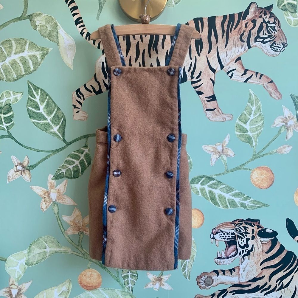 Oscar de la Renta Girls Overall Wool Dress Size 4